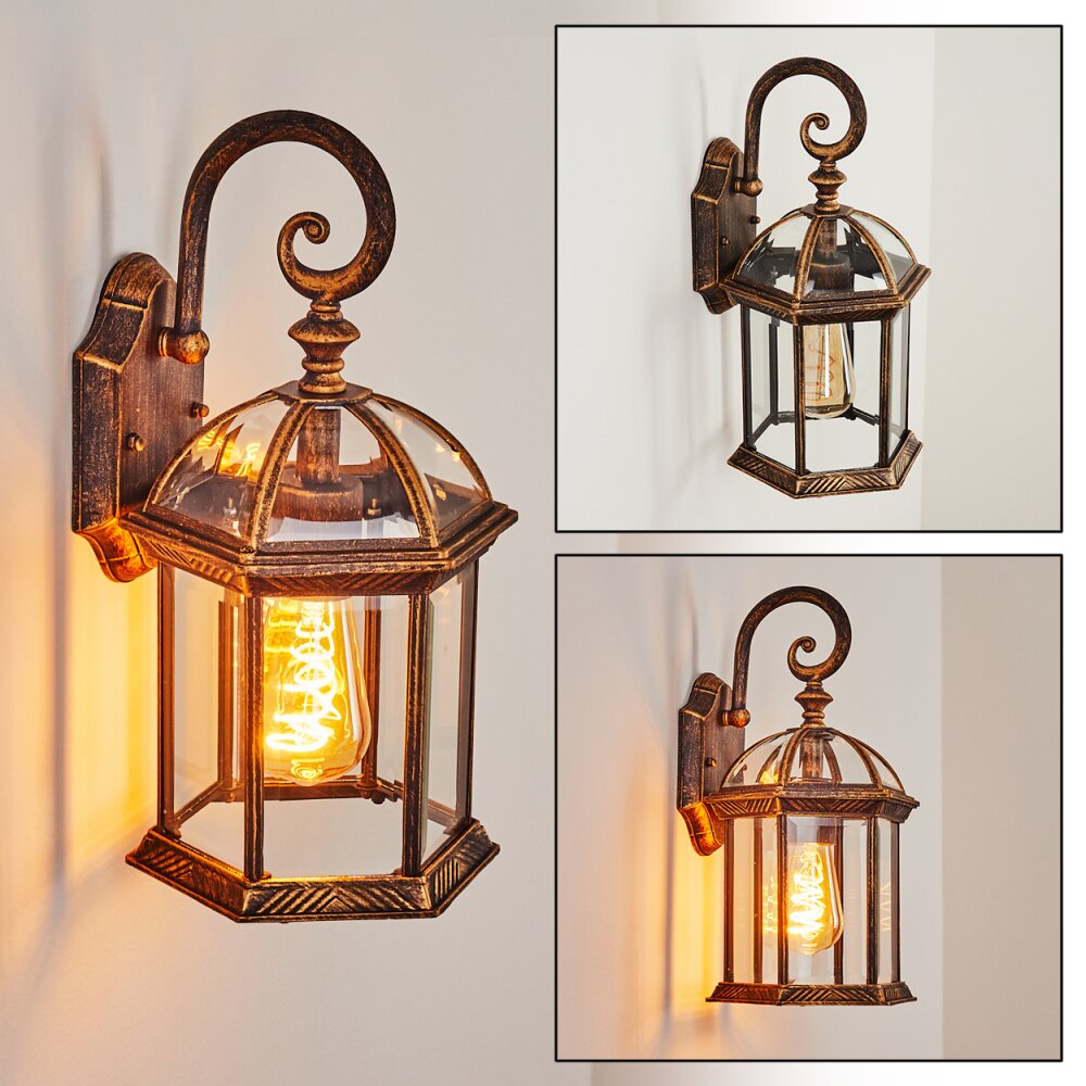 Bourrouc Aplique para exterior dorado, Negro, 1 luz main product photo