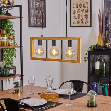 Nauleua Lámpara Colgante Negro, 3 luces