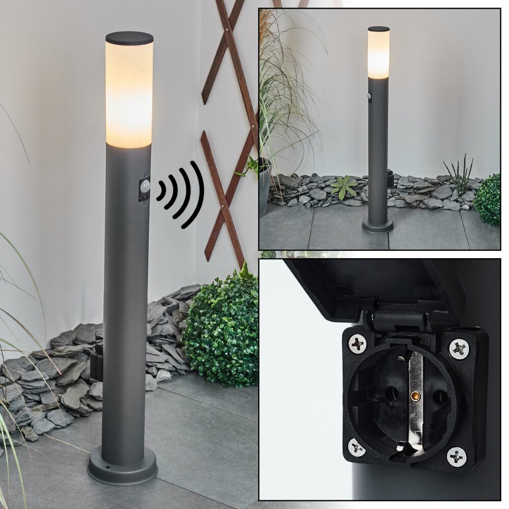 Caserta Poste de Jardín Antracita, 1 luz, Sensor de movimiento main product photo