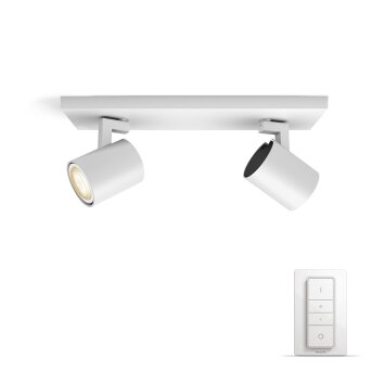 Philips Hue Ambiance White Runner Set básico por spot de techo LED Blanca, 2 luces, Mando a distancia