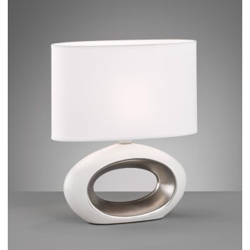 Fischer-Honsel Coba Lámpara de mesa Blanca, 1 luz