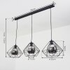 Uarau Lámpara Colgante Negro, 3 luces