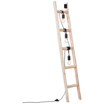 Brilliant Ladder Lámpara de Pie Crudo, Negro, 3 luces