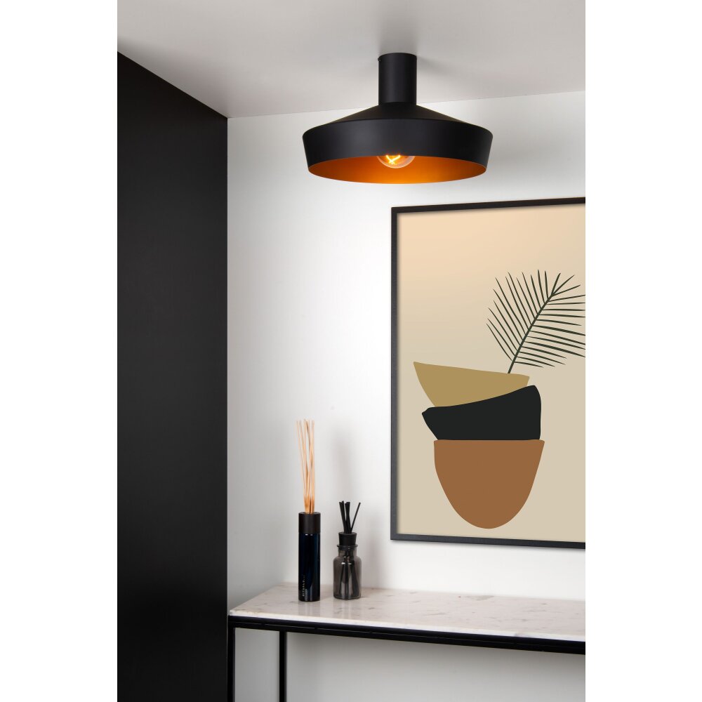 Lucide CARDIFF Lámpara de Techo Negro, 1 luz main product photo