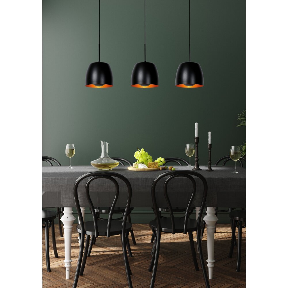 Lucide NOLAN Lámpara Colgante Negro, 3 luces main product photo
