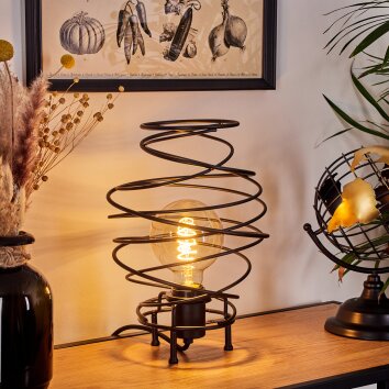 Iserables Lámpara de mesa Negro, 1 luz