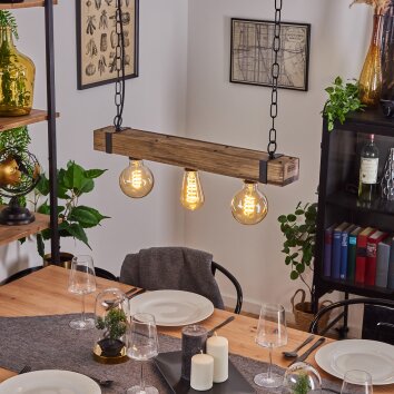 Montgomery Lámpara Colgante Crudo, Negro, 3 luces Montgomery Lámpara Colgante Crudo, Negro, 3 luces