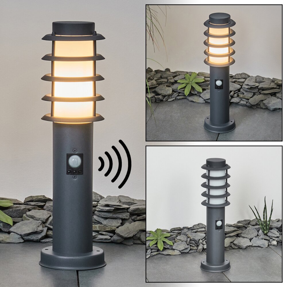 Tunes Poste de Jardín Antracita, 1 luz, Sensor de movimiento main product photo