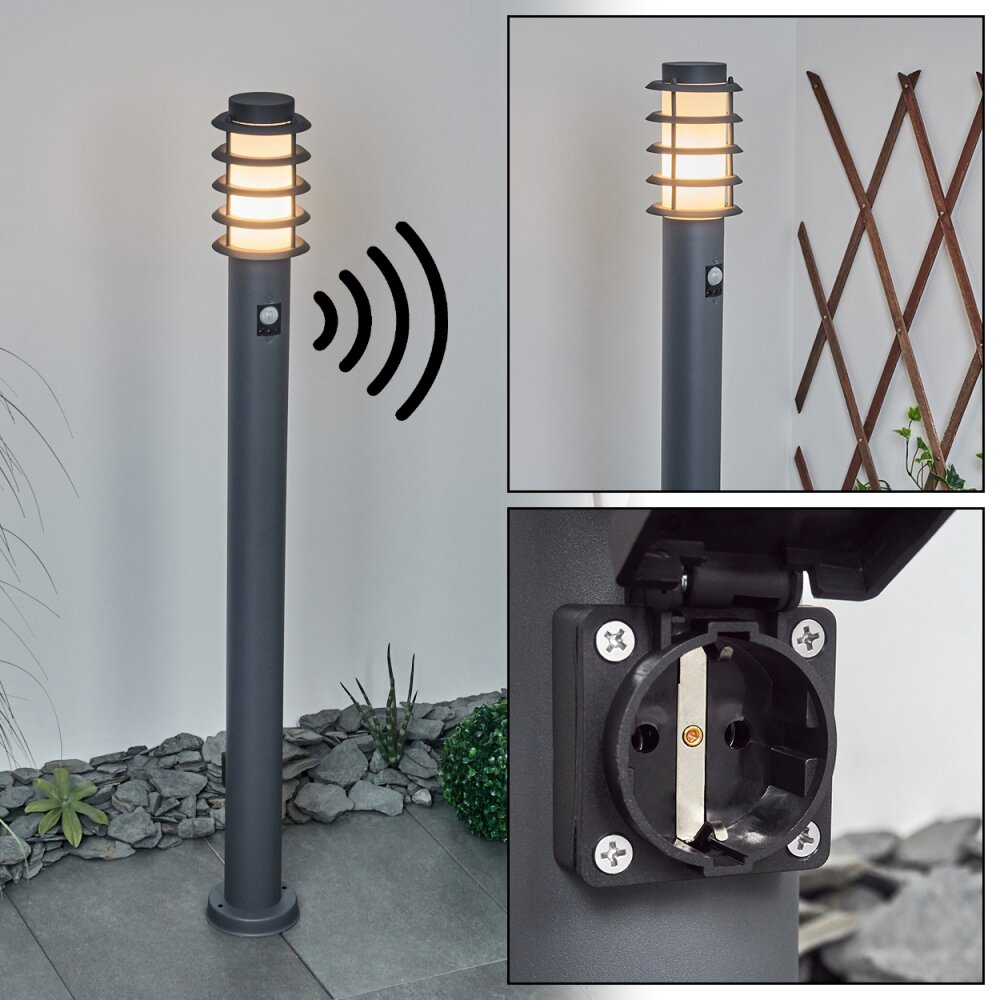 Tunes Poste de Jardín Antracita, 1 luz, Sensor de movimiento main product photo