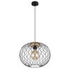 Globo LACKY Lámpara Colgante Madera clara, Negro, 1 luz