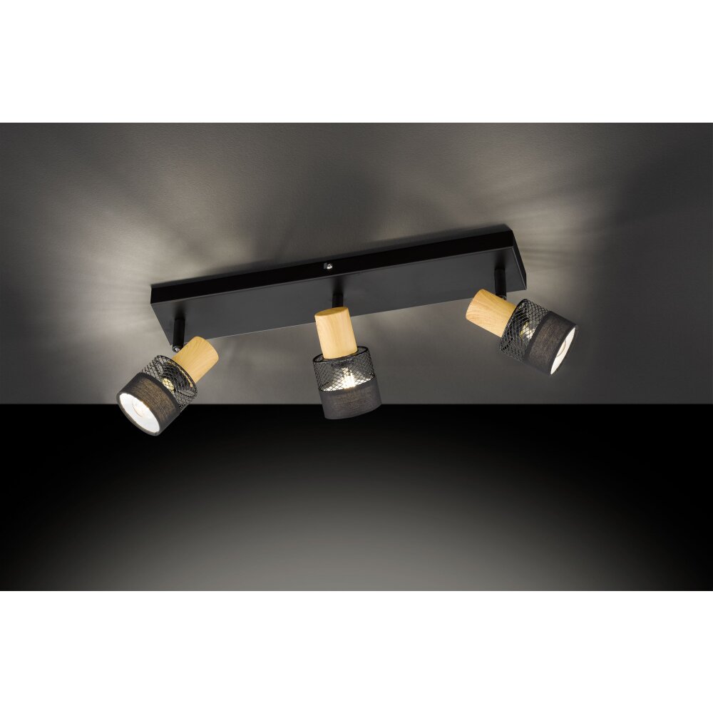 Wofi-Leuchten DORAL Lámpara de Techo Negro, 3 luces main product photo