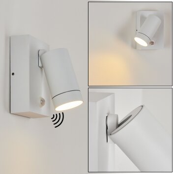 Hakamken Aplique para exterior Blanca, 1 luz, Sensor de movimiento