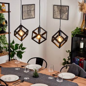 Melide Lámpara Colgante Negro, 3 luces Melide Lámpara Colgante Negro, 3 luces