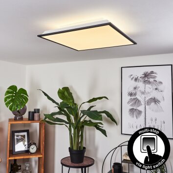 Salmi Lámpara de Techo LED Negro, Blanca, 2 luces