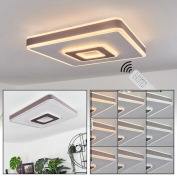 Buonas Lámpara de Techo LED Blanca, 1 luz, Mando a distancia