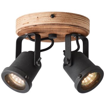 Brilliant Inge Proyector Madera oscura, 2 luces