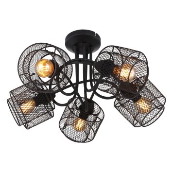 Globo AUGUSTIN Lámpara de Techo Negro, 5 luces