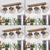 Orny Lámpara de Techo Madera oscura, Negro, 3 luces