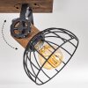 Orny Lámpara de Techo Madera oscura, Negro, 3 luces