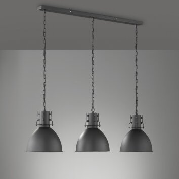 Fischer-Honsel London Lámpara Colgante Negro, 3 luces