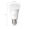Philips Hue White LED E27 9 Watt 2700 Kelvin 800 Lumen