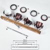 Herford Lámpara de Techo Madera oscura, Color óxido, 4 luces