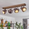 Herford Lámpara de Techo Madera oscura, Color óxido, 4 luces