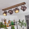 Herford Lámpara de Techo Madera oscura, Color óxido, 4 luces