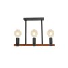 Globo HEINRICH Lámpara de Techo Madera oscura, Negro, 3 luces
