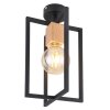 Globo MARCELLUS Lámpara de Techo Madera clara, Negro, 1 luz