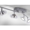 Leuchten Direkt LOLA-MIKE Lámpara de Techo LED Acero inoxidable, 4 luces, Mando a distancia, Cambia de color