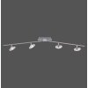 Leuchten Direkt LOLA-MIKE Lámpara de Techo LED Acero inoxidable, 4 luces, Mando a distancia, Cambia de color