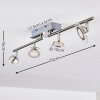 Marsen Lámpara de Techo LED Níquel-mate, 4 luces, Mando a distancia, Cambia de color