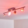 Marsen Lámpara de Techo LED Níquel-mate, 4 luces, Mando a distancia, Cambia de color