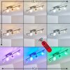 Marsen Lámpara de Techo LED Níquel-mate, 4 luces, Mando a distancia, Cambia de color
