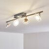 Marsen Lámpara de Techo LED Níquel-mate, 4 luces, Mando a distancia, Cambia de color