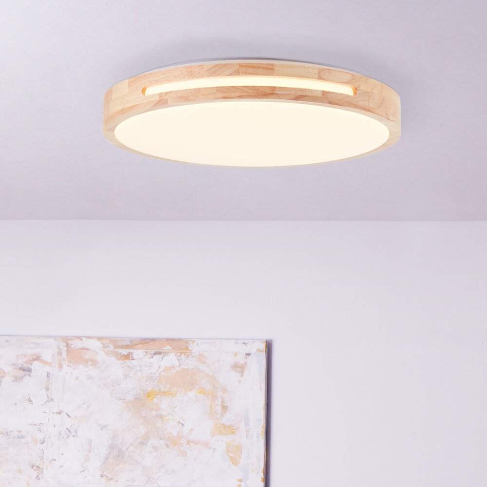 Brilliant Woodbury Lámpara de Techo LED Madera clara, Blanca, 1 luz main product photo