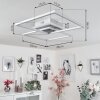 Lithgow Lámpara de Techo LED Plata, 2 luces, Mando a distancia, Cambia de color