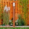 Gaborone Poste de Jardín Marrón, Color madera, 1 luz, Sensor de movimiento