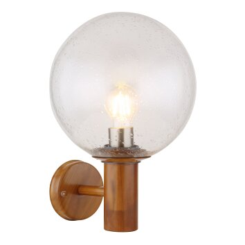 Globo OSSY Aplique para exterior Acero inoxidable, Color madera, 1 luz