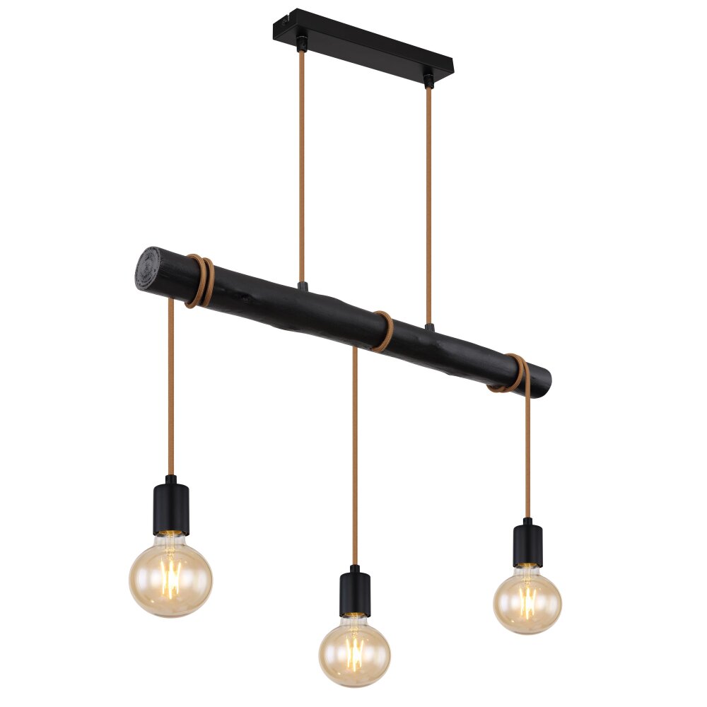 Globo GREGOR Lámpara Colgante Madera oscura, Negro, 3 luces main product photo