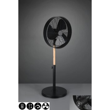 Reality Viking Ventilador Madera clara, Negro
