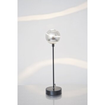 Holländer PICCOLA PALLA Lámpara de mesa Negro, Plata, 1 luz