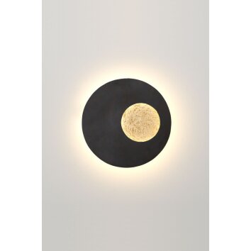 Holländer LUNA Aplique LED Marrón, dorado, Negro, 1 luz