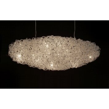 Holländer DIRIGIBILE OVAL Lámpara Colgante Plata, 20 luces