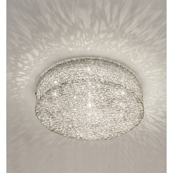 Holländer RIFUGIO Lámpara de Techo Plata, 10 luces