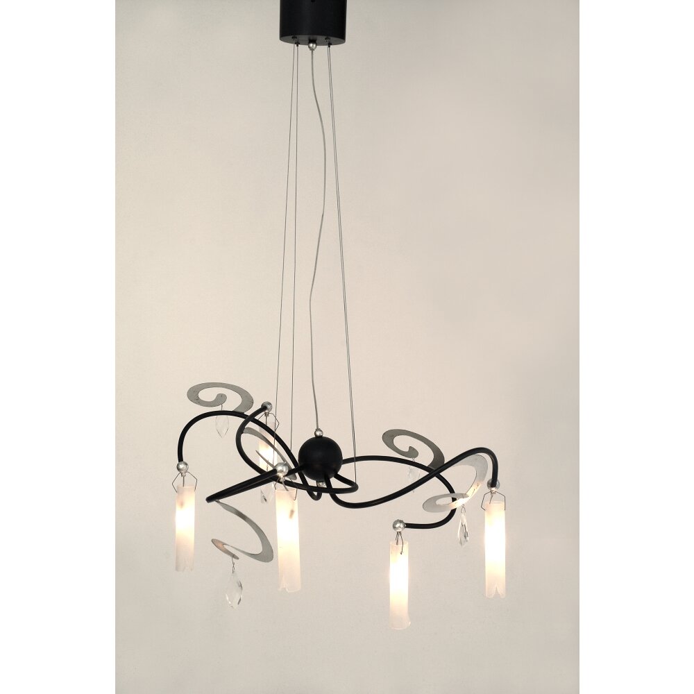 Holländer CASINO Lámpara Colgante Negro, Plata, 5 luces main product photo