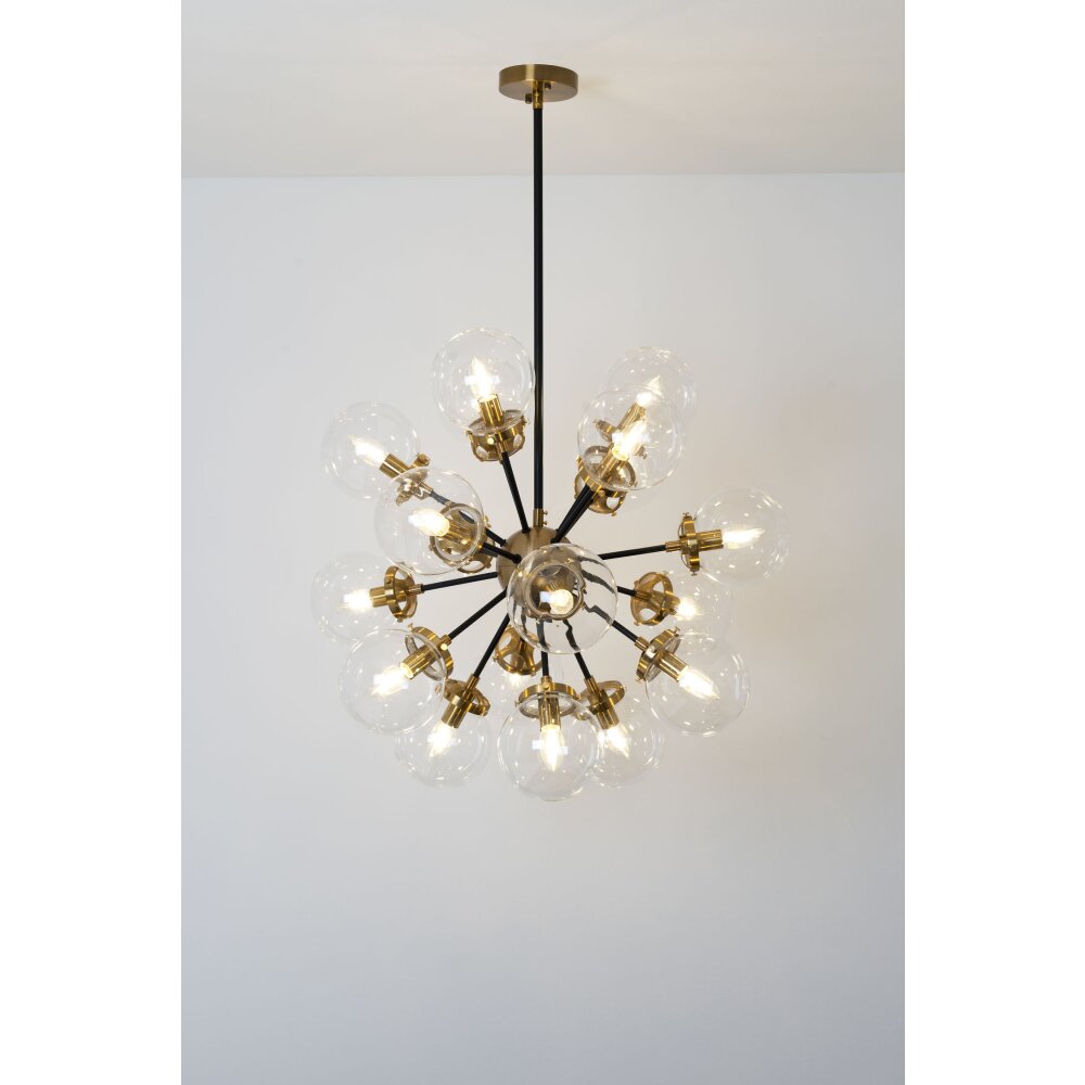 Holländer MOLTIPLICATORE Lámpara Colgante Latón, Negro, 18 luces main product photo