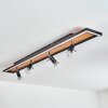 Deadwood Lámpara de Techo LED Marrón, Cromo, Color madera, Negro, 5 luces