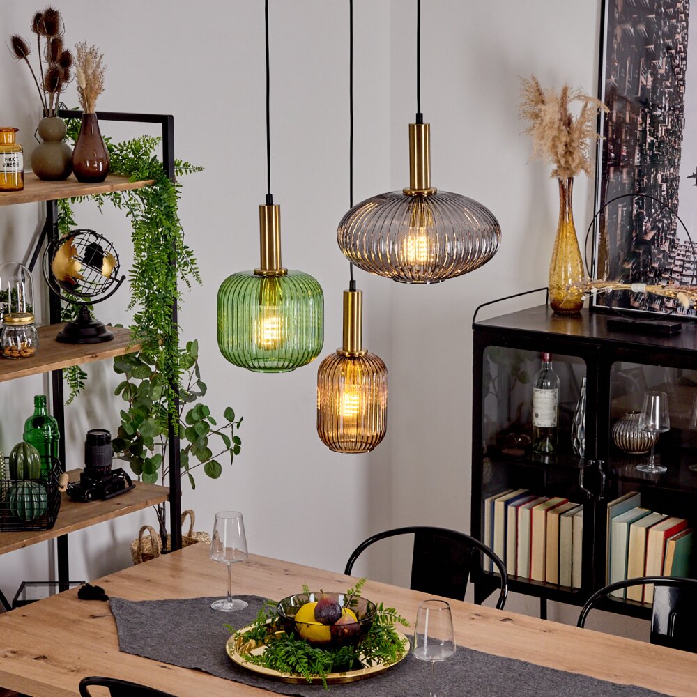 Goldenville Lámpara Colgante Latón, Negro, 3 luces main product photo